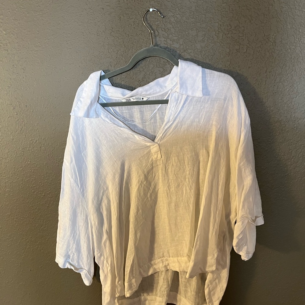 Linen White Linen Blouse
